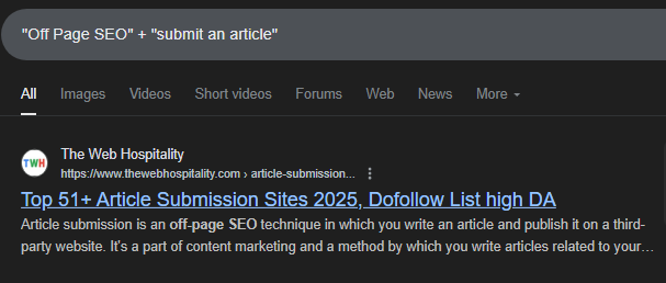 Off Page SEO